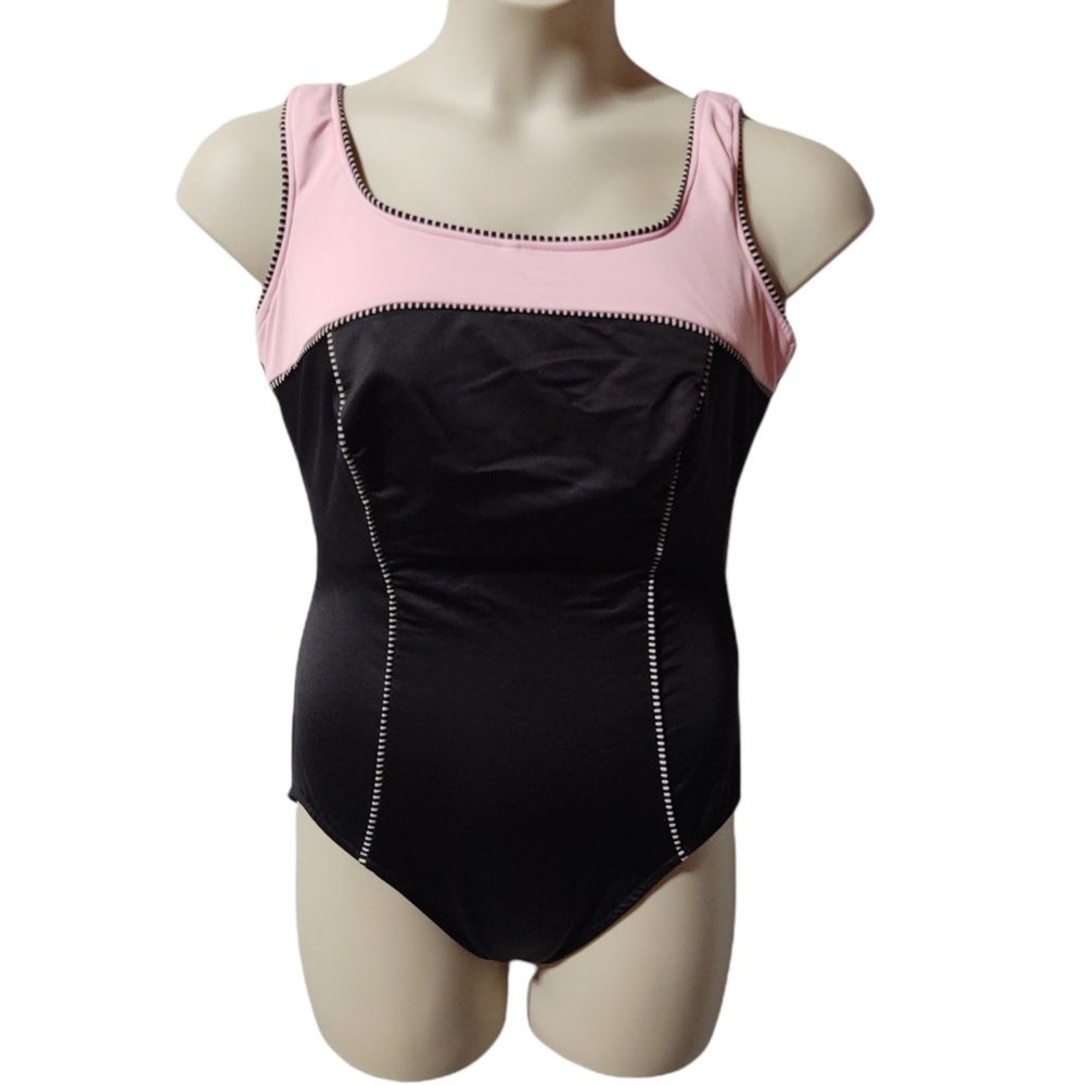 Re-poshing Black and Pink One-Piece Swimsuit